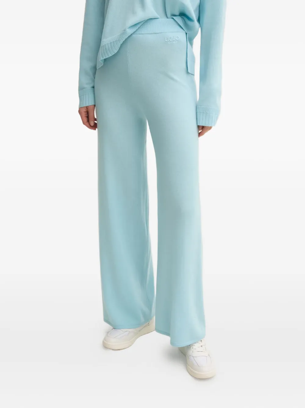 

Расклешенные брюки с вышитым логотипом LIU JO, синий