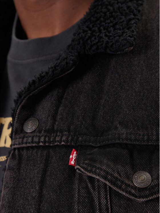 Джинсовая куртка regular fit Type III Sherpa 16365-0291 Levi'S, черный — фото 4