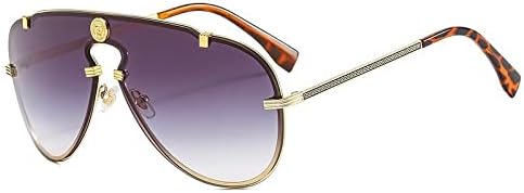 

Винтажные цельнолитые солнцезащитные очки из сплава для женщин, солнцезащитные очки с коричневым градиентом для мужчин и для вождения, женские солнцезащитные очки MTZJH, Gold Gray