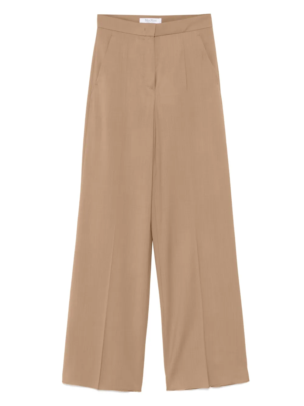 

Брюки из вирджинской шерсти с завышенной талией MAX MARA, коричневый