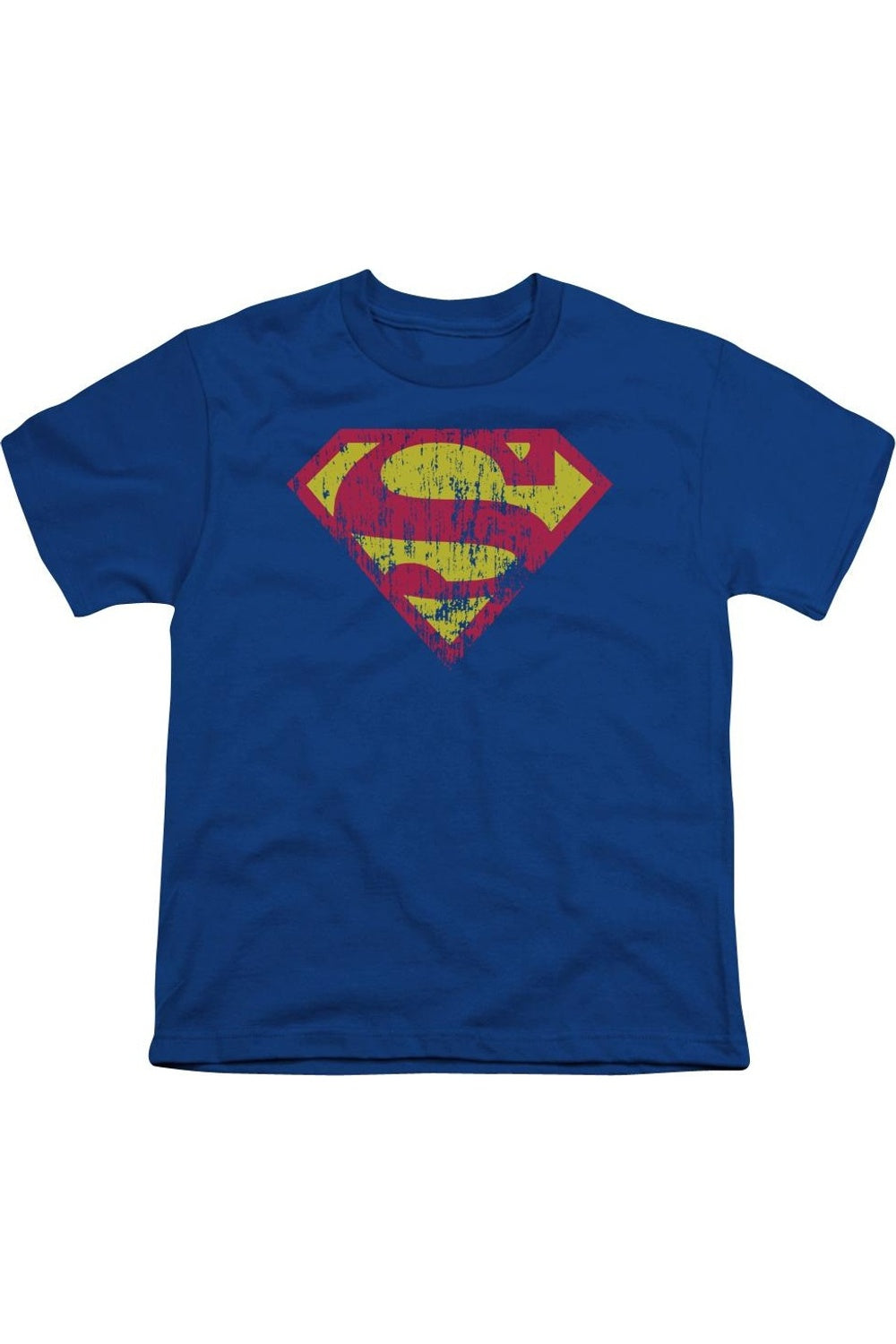 

Футболка с классическим логотипом Superman и эффектом потертости для детей Gildan, синий