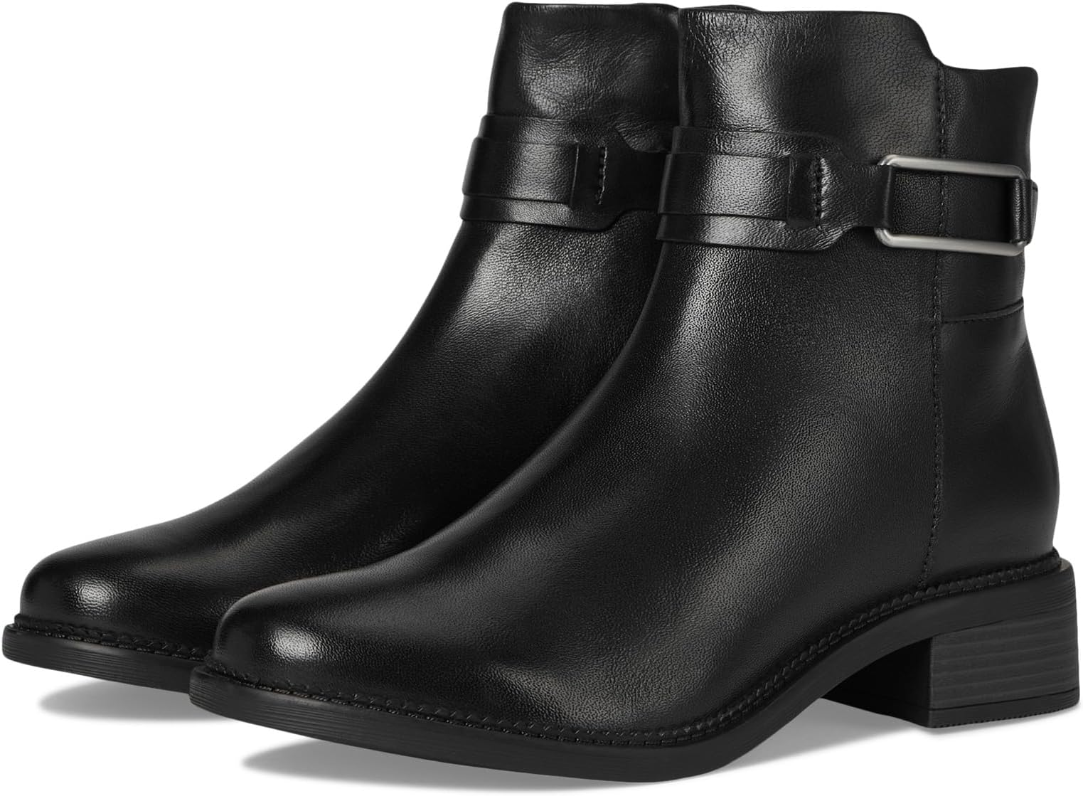 Ботильоны женские Clarks Maye Bella кожаные с декоративной пряжкой, черный