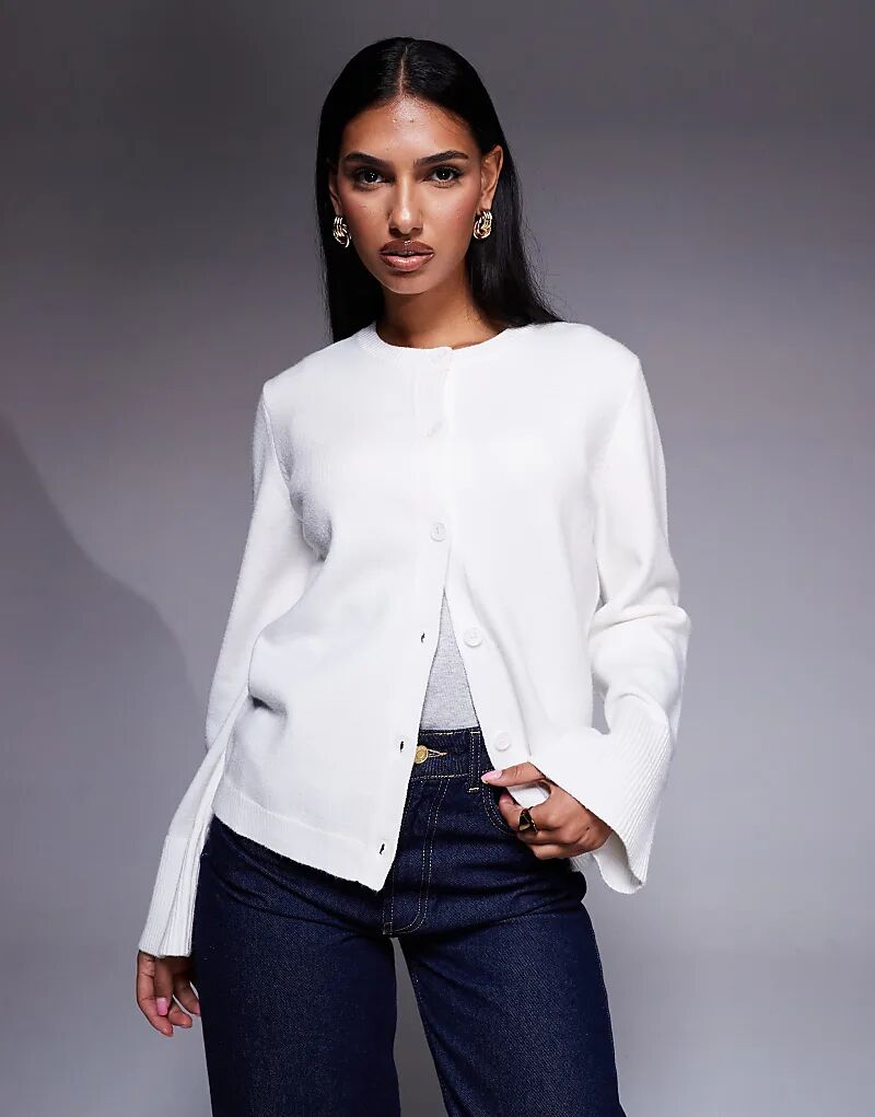 

Кардиган Aria Cove с широкими манжетами в рубчик кремового цвета