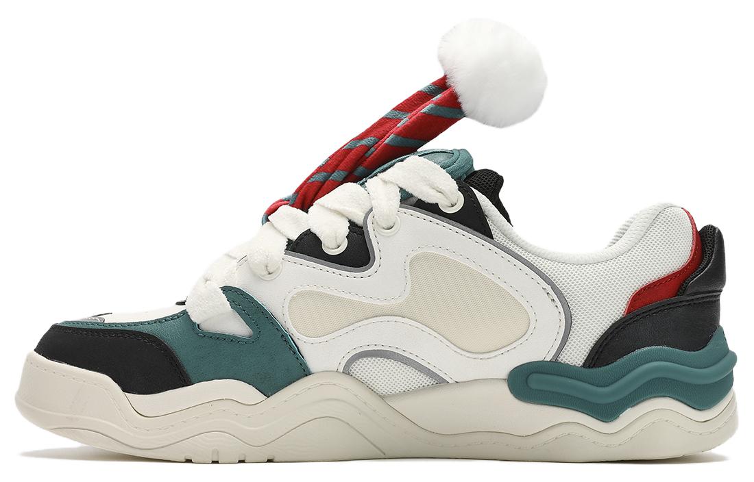 

FILA FUSION Кроссовки для скейтбординга KICK DX XMAS с амортизацией, износостойкие, низкие, мужские, белые, зеленые, черные