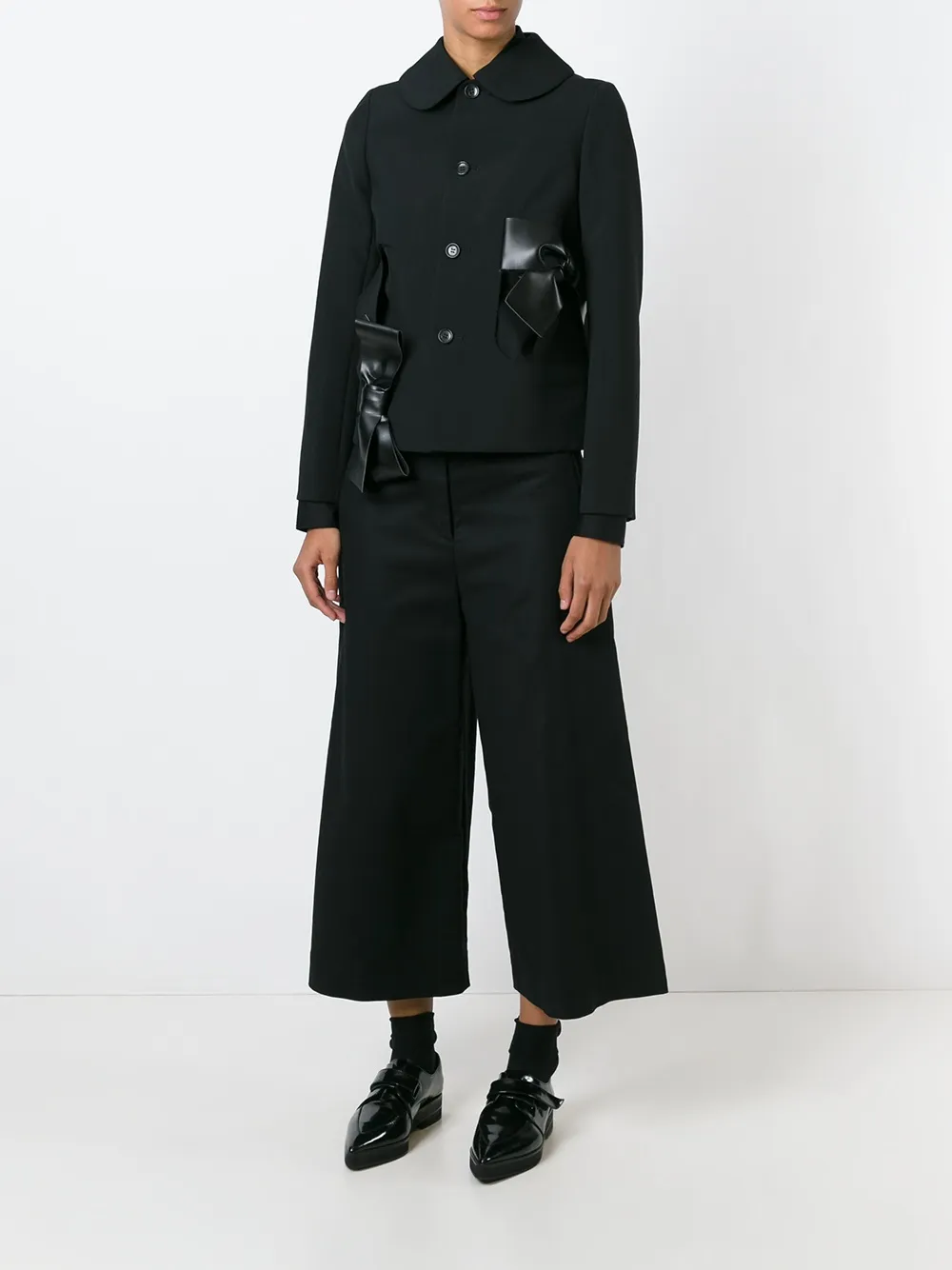 Пиджак с бантами и вырезными деталями COMME DES GARCONS, черный — фото 2