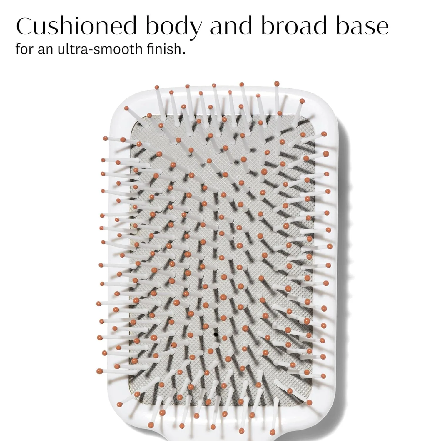 Расческа-щетка T3 Smooth Paddle Brush | Мягкий корпус и широкое плоское основание для бережной укладки | Термостойкие щетинки, White/Rose Gold — фото 3