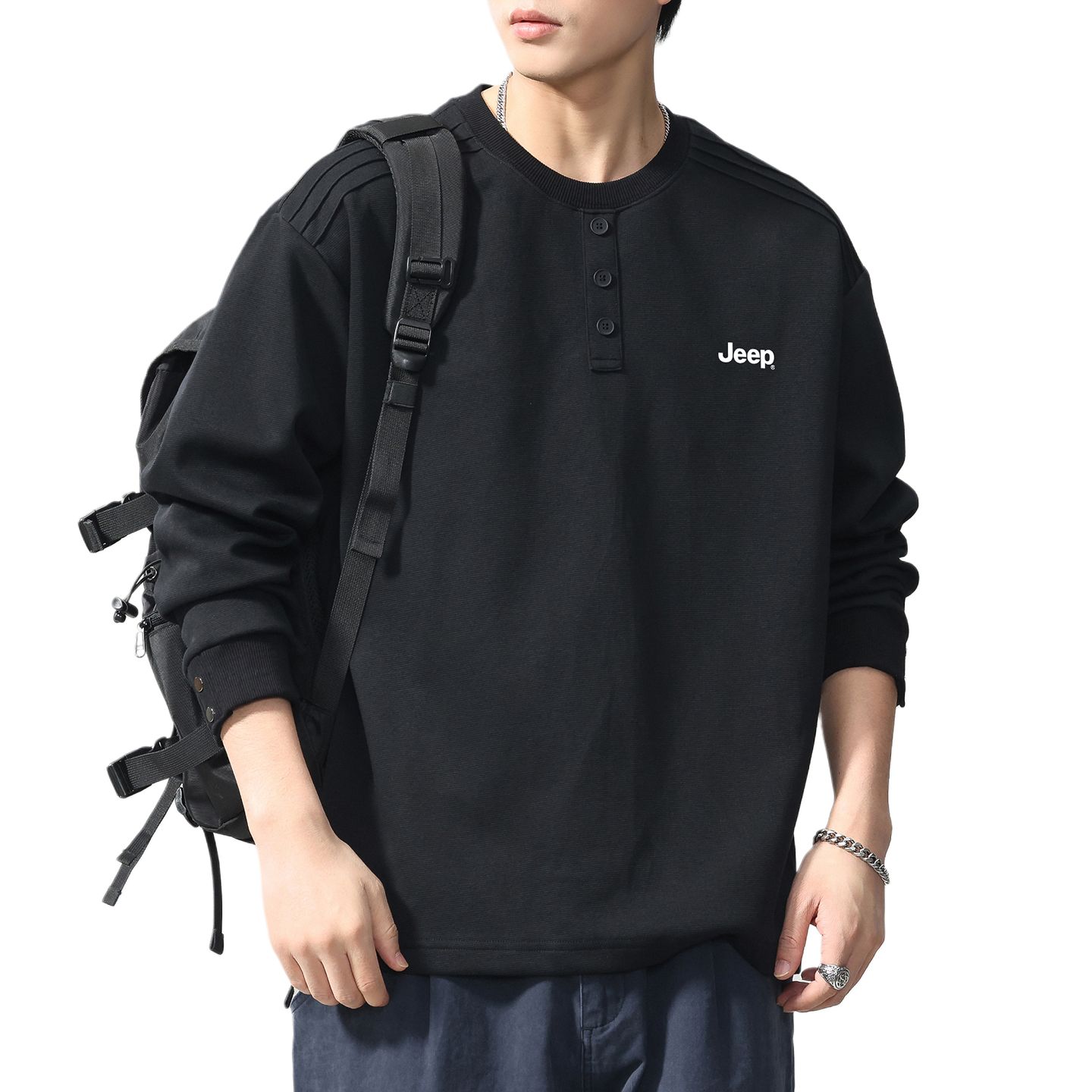 

Свитшот Leisure Collection Unisex Jeep, черный fleece-lined