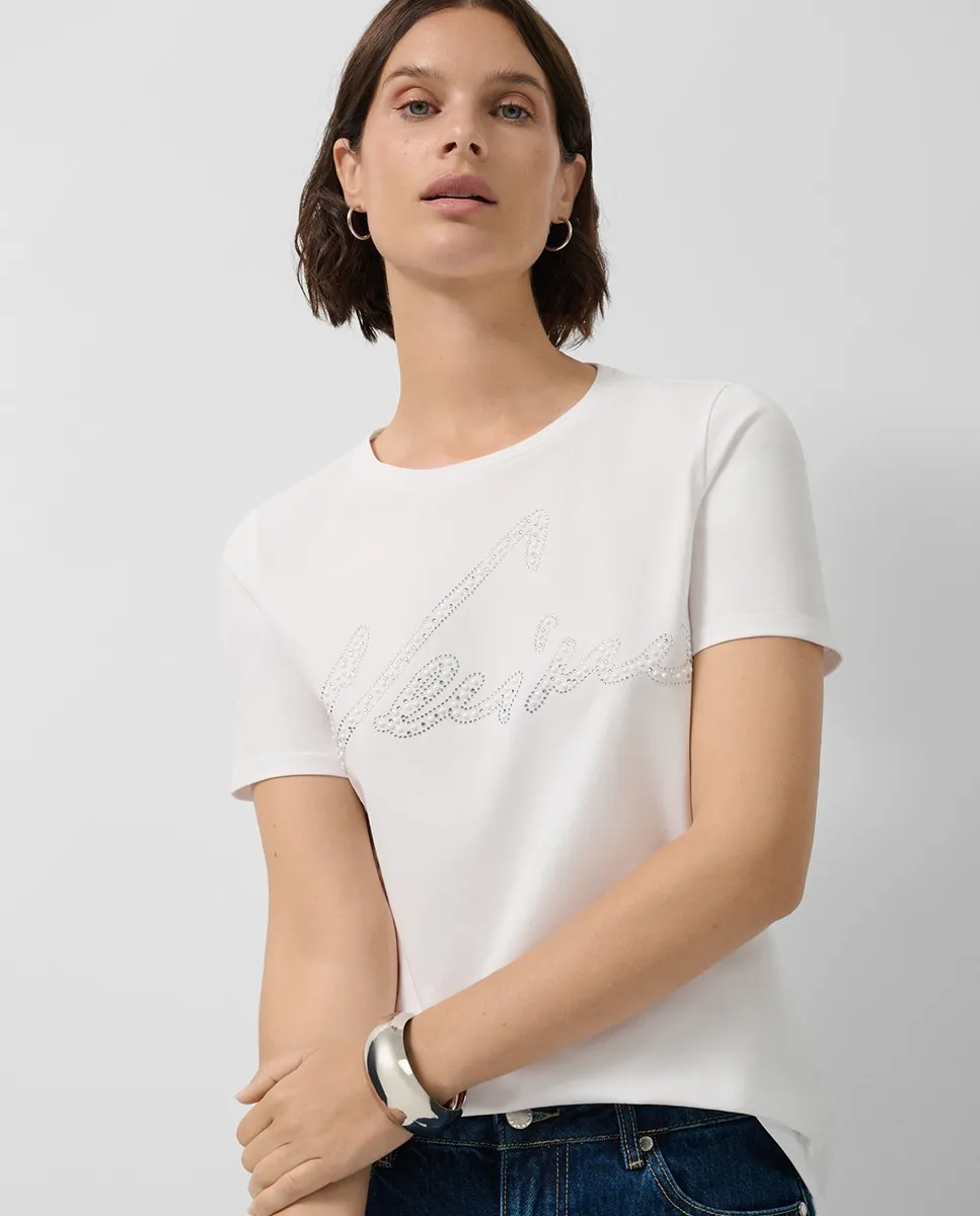 

Женская футболка с коротким рукавом с надписью Verino Roberto Verino, белый