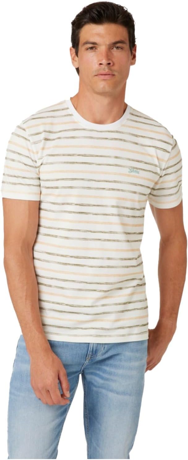 

Мужская футболка в полоску GUESS Eco, White/Green Stone/Dusty Gold S