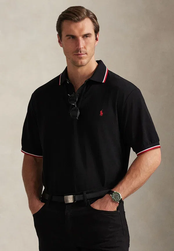Сетчатое поло Polo Ralph Lauren Big & Tall, черный