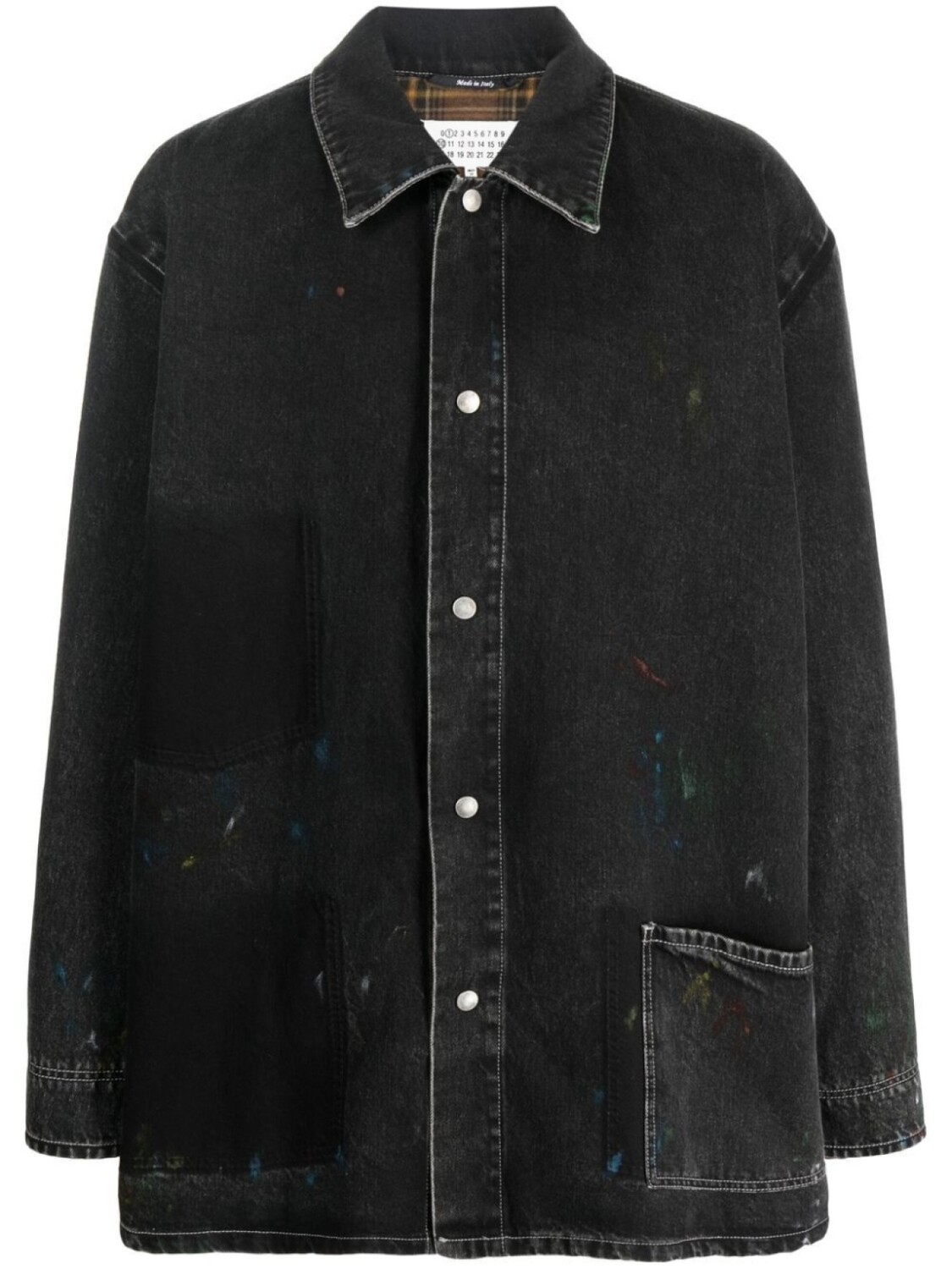

Maison Margiela однобортное пальто из денима, черный