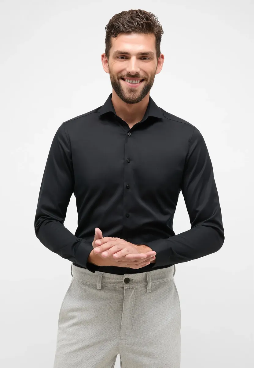 

Рубашка Eterna с длинными рукавами "SUPER SLIM", черный