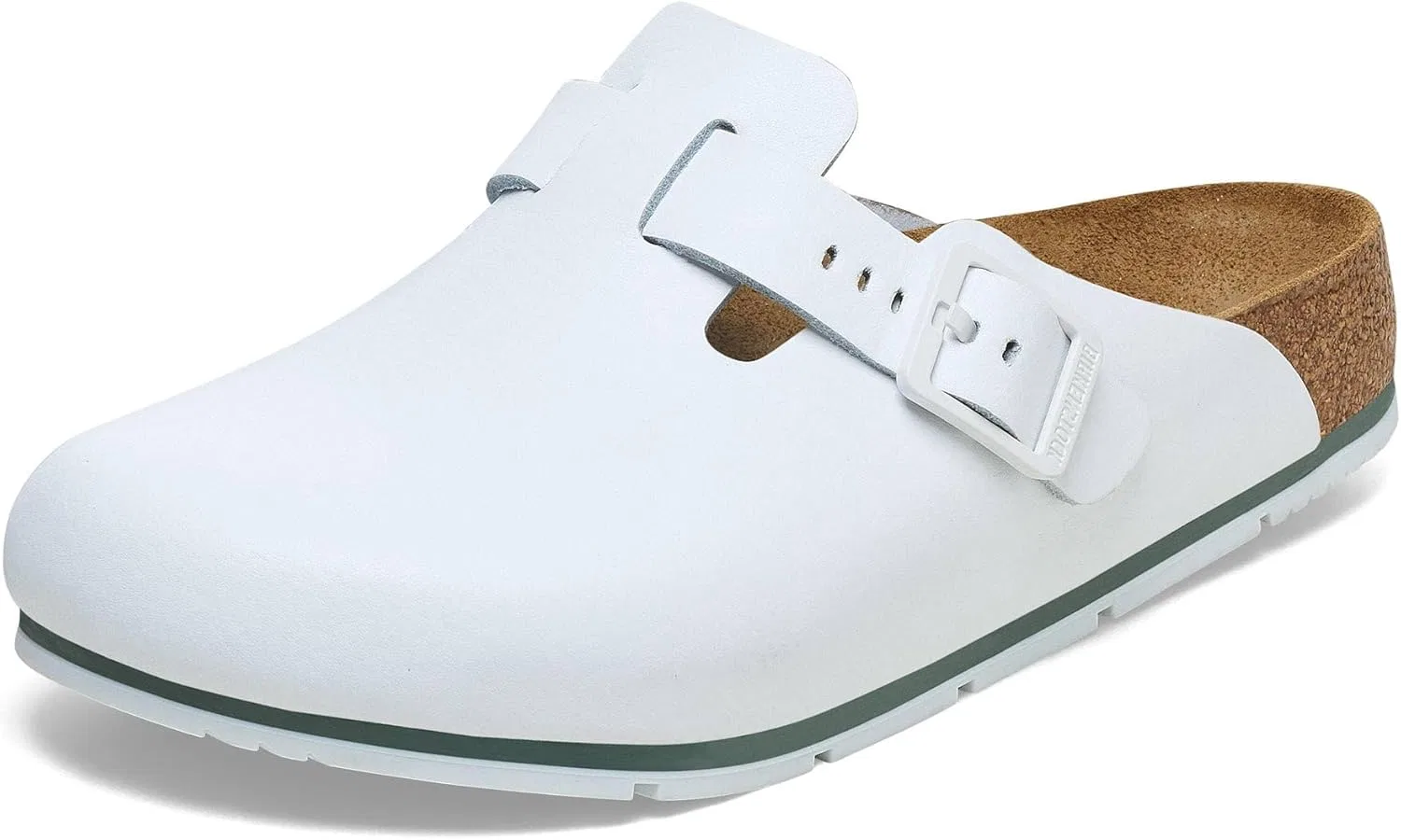 Женские/мужские тапочки BIRKENSTOCK Boston Pro, кожаные мюли/сабо - сертифицированы по стандарту EN ISO 20347:2043 - рабочая обувь для медицинских учреждений, предприятий общественного питания и сферы услуг