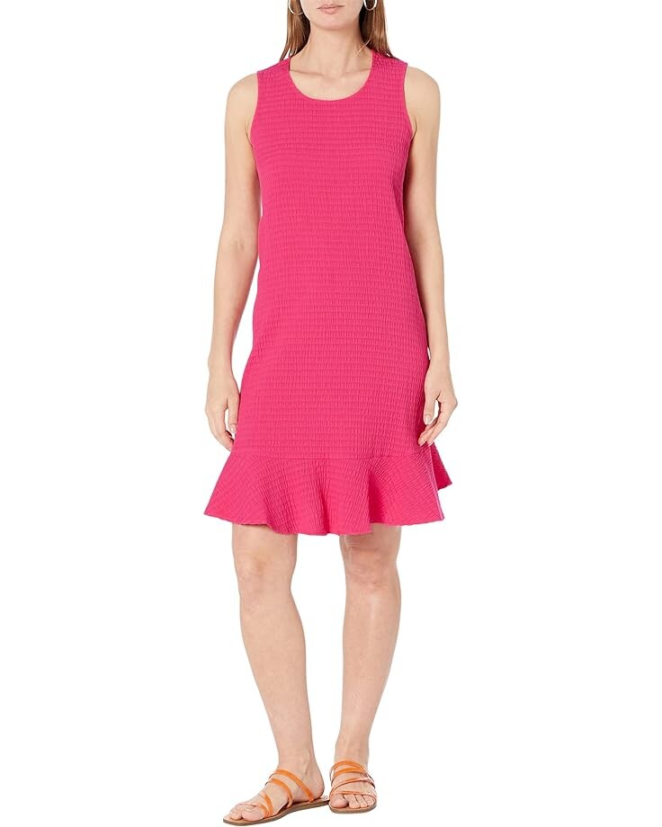 

Платье Tommy Hilfiger Textured Trapeze with Ruffle Hem, цвет Magenta