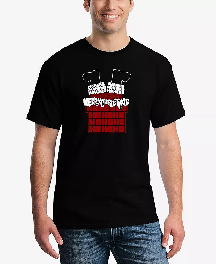 

Мужская футболка с принтом "Chimney Santa Word Art" LA Pop Art, черный