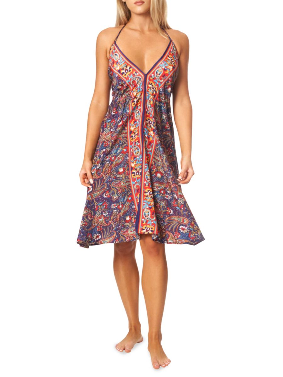 

Платье-халтер с цветочным узором и пейсли La Moda Clothing, цвет Blue Multicolor