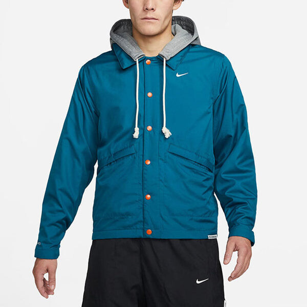 Куртка Nike Therma-FIT Standard Issue Fleece Lined Stay Warm Embroidered Logo Sports Coach Jacket Blue, синий — фото 3