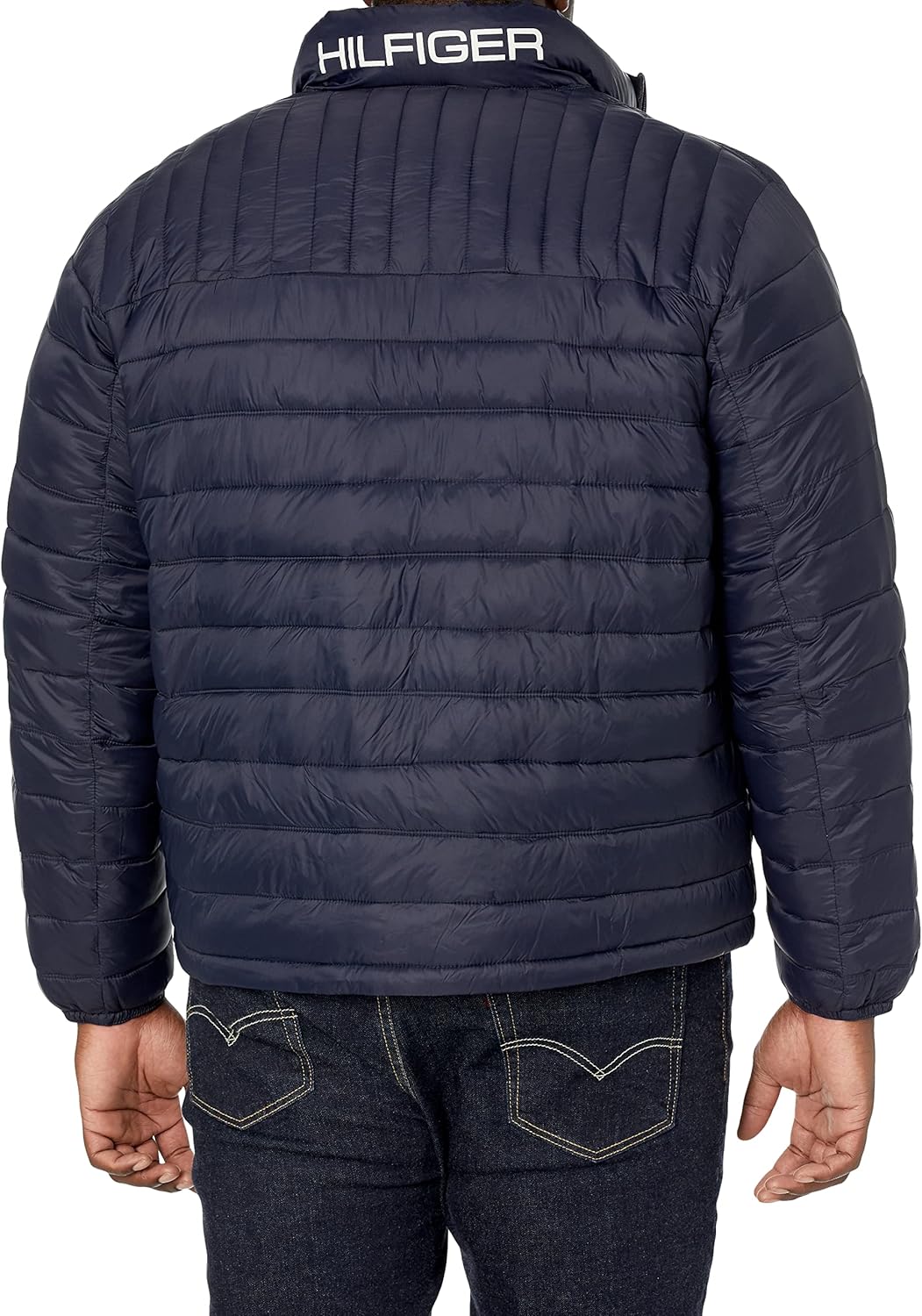 Мужская стеганая куртка Tommy Hilfiger с вышитым логотипом, Navy Flag Colorblock — фото 2