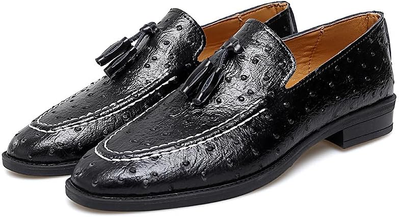 

Мужские кожаные лоферы Santimon, классические лоферы с кисточками без шнурков для мужчин, повседневная деловая обувь мокасины, черный