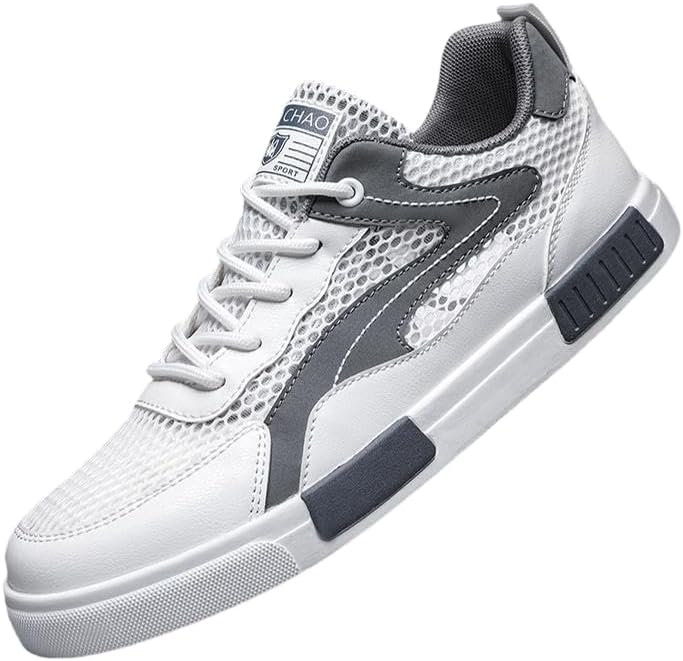 

Мужские повседневные кроссовки, дышащие спортивные, весенне-летние кроссовки с мягкой подошвой Hoalox, белый/серый