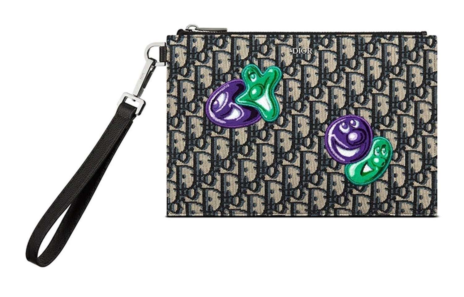 

DIOR Кожаный клатч Kenny Scharf для мужчин черный бежевый