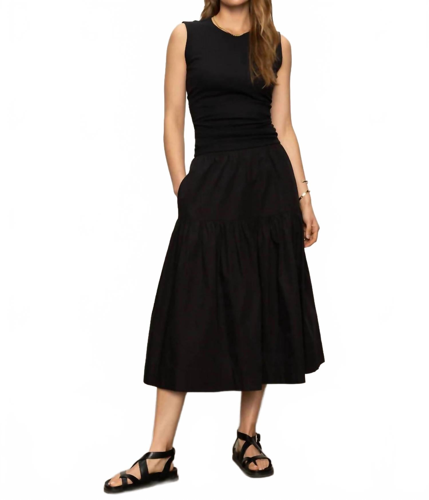 

Поплиновая миди-юбка в черном цвете Sanctuary