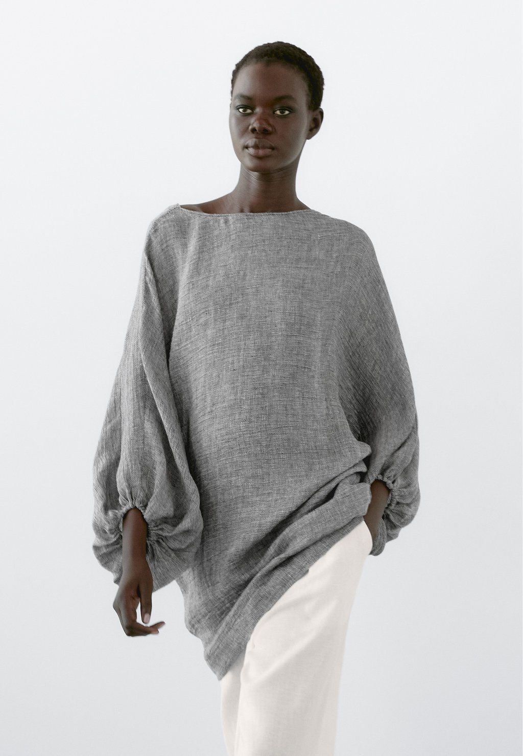 

Повседневное платье WITH SLEEVE DETAIL Massimo Dutti, серый