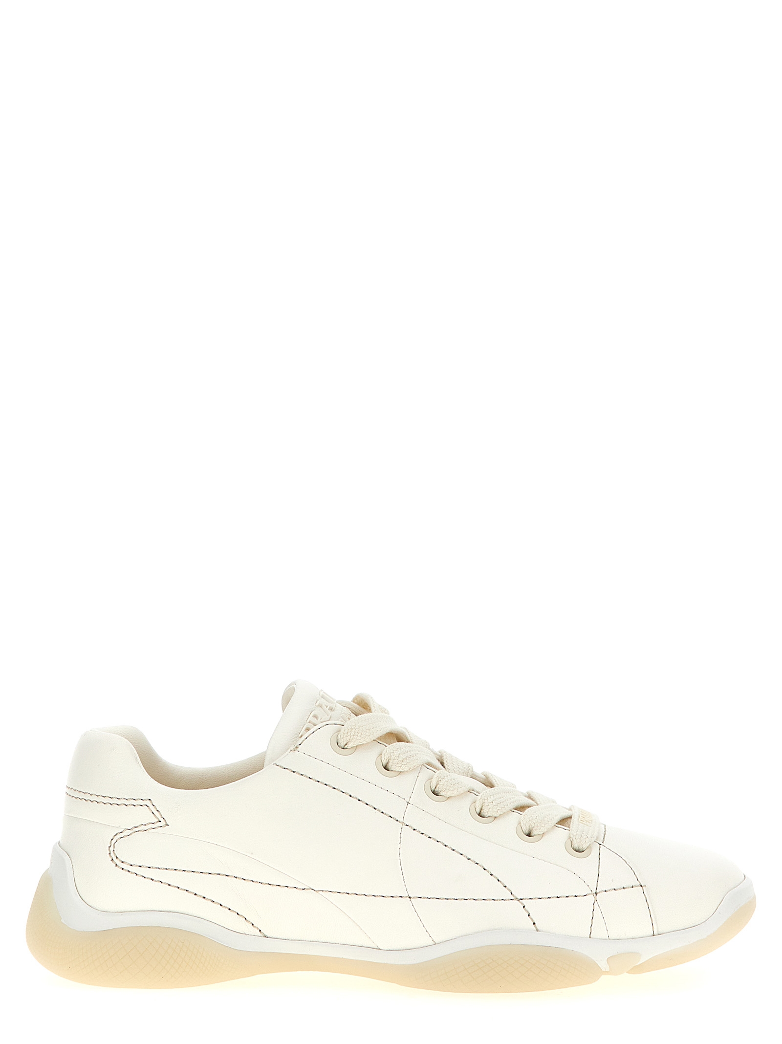 Кроссовки из наппы Prada, белый