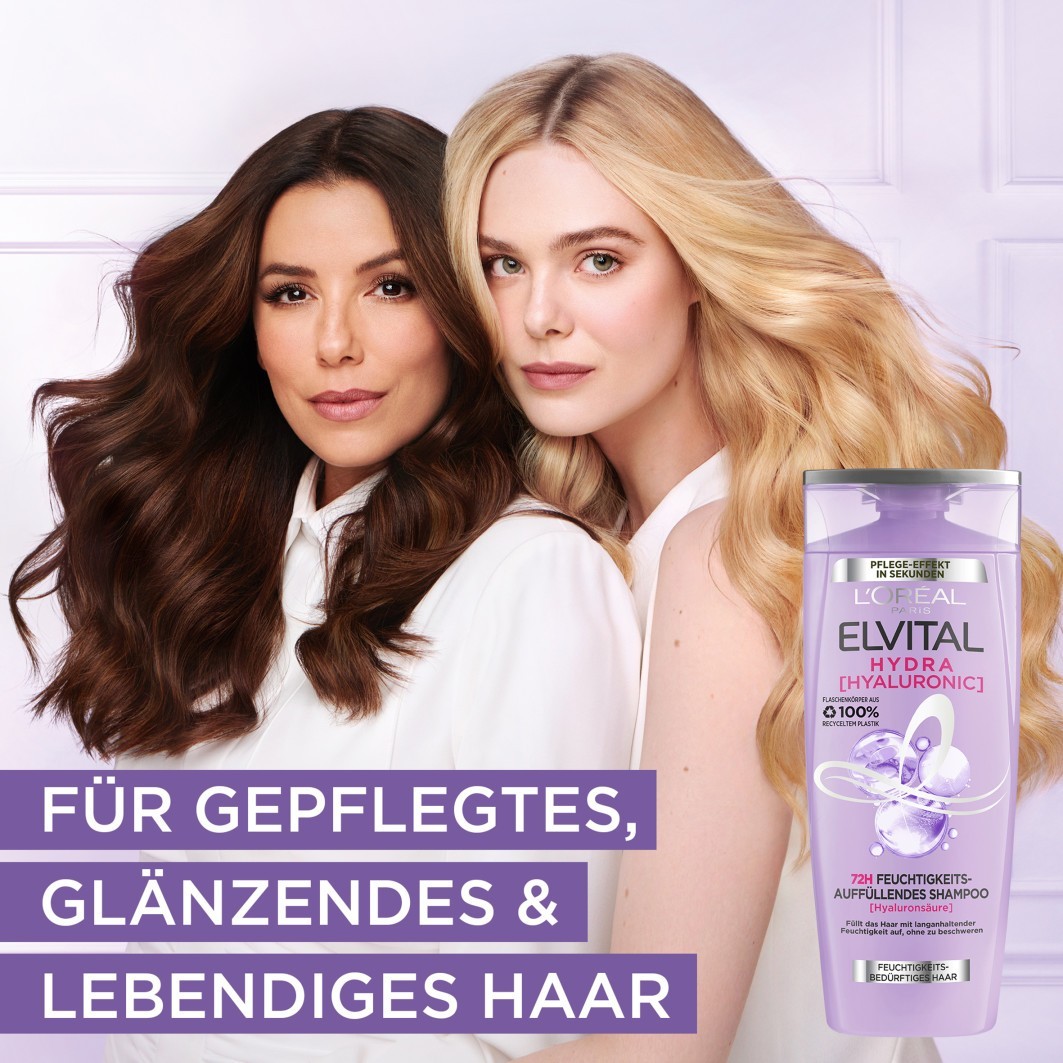 Шампунь elvital hydra [hyaluronic] feuchtigkeits-auffüllendes shampoo Loreal Paris, объем 1000 мл — фото 3