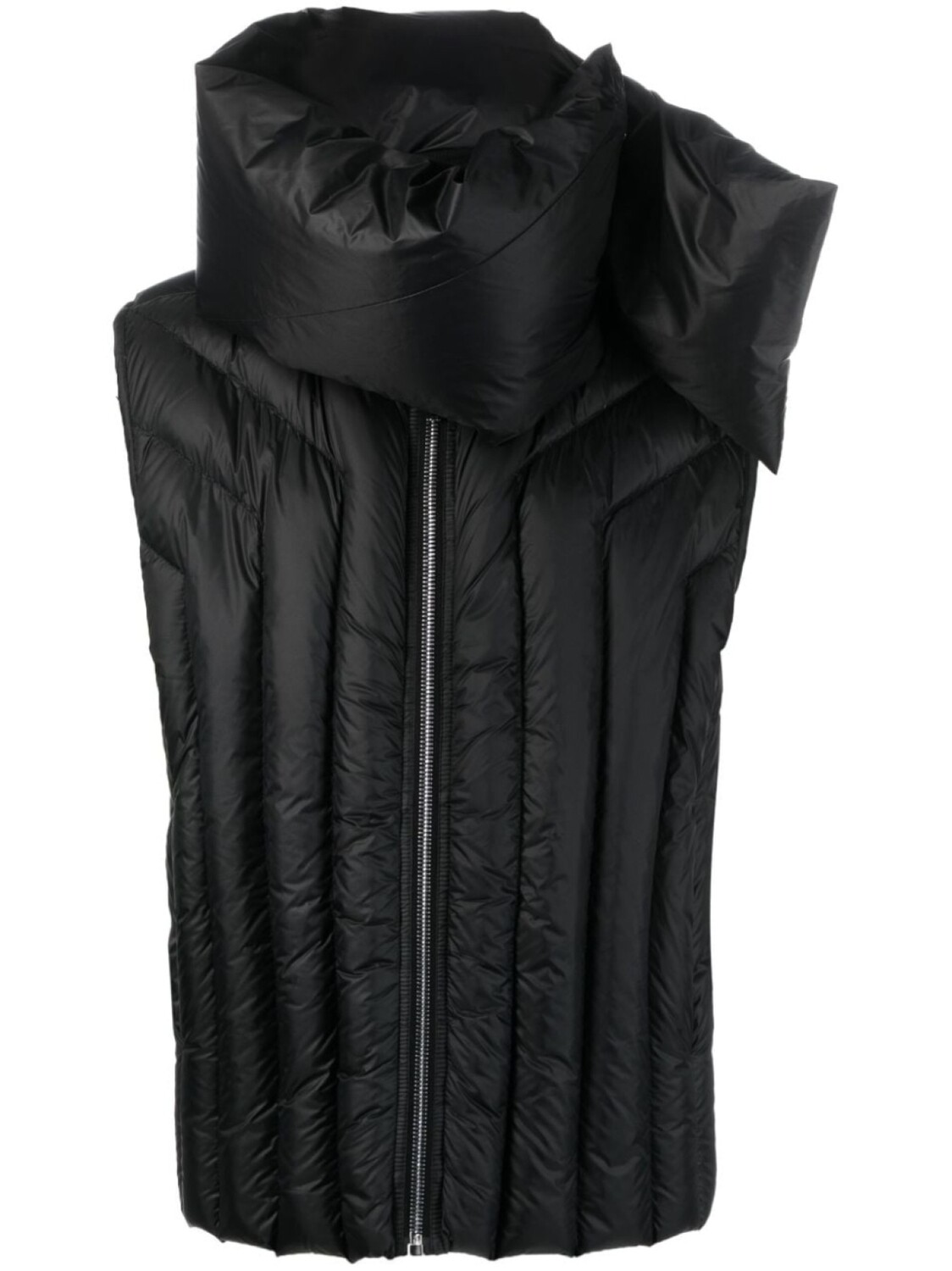 

Rick Owens дутый жилет Gimp со съемным воротником, черный