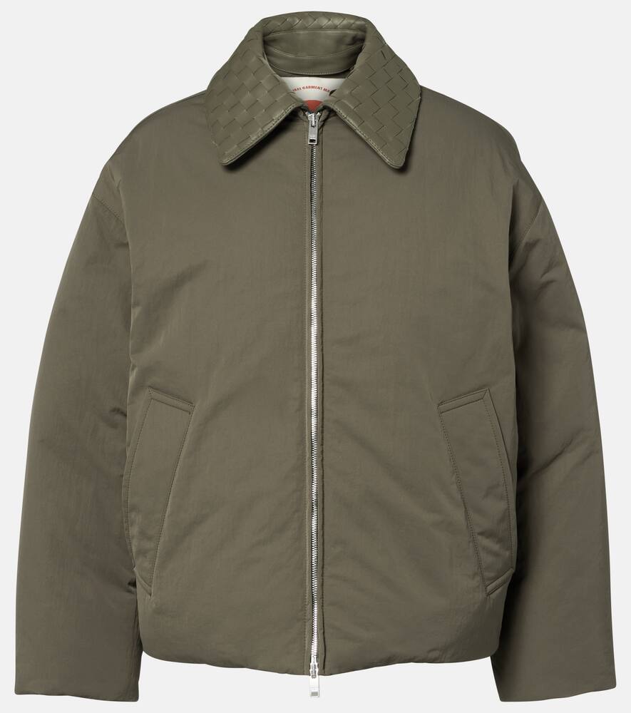 

Куртка с отделкой из кожи Intrecciato на утеплителе Bottega Veneta, Camo