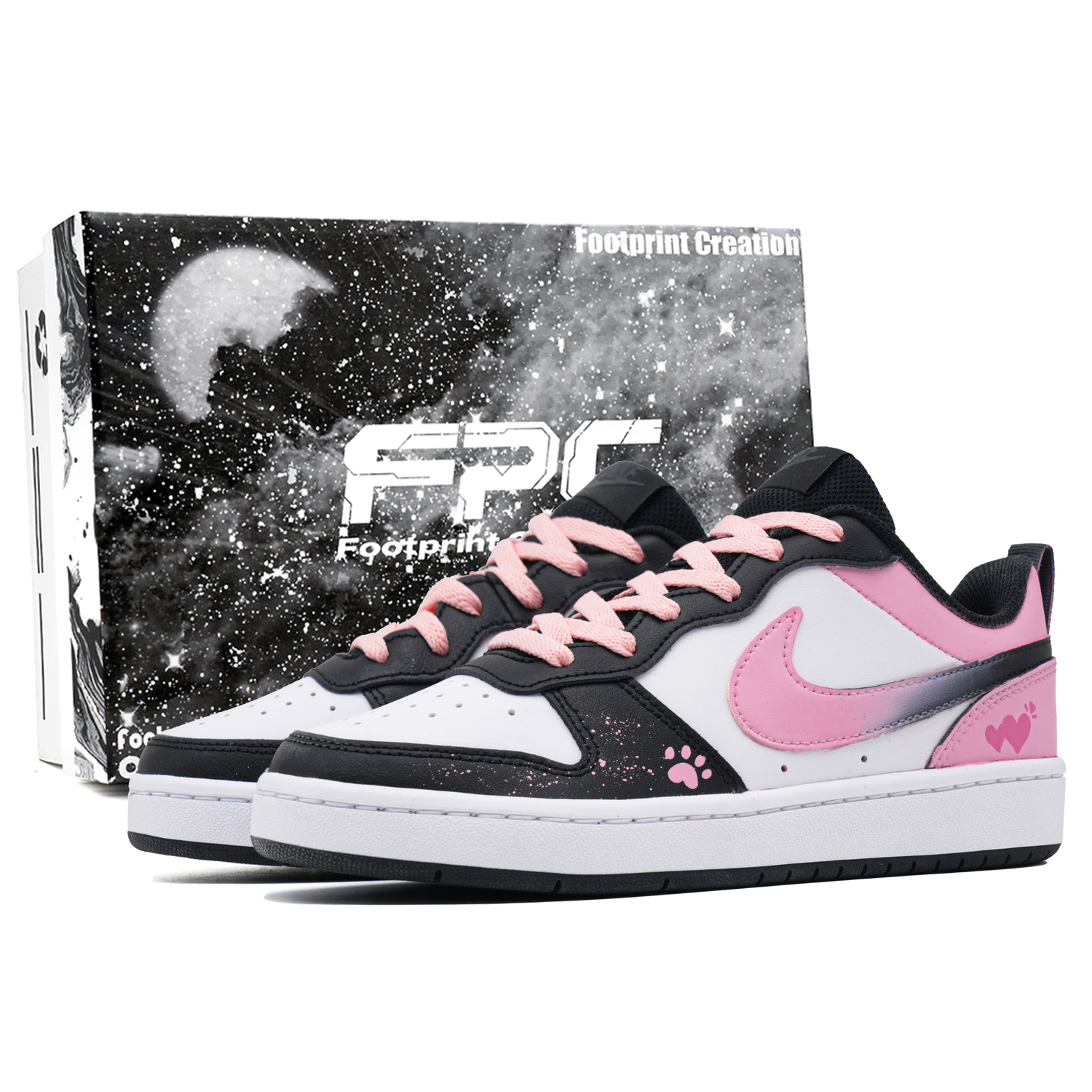 

Nike Кроссовки для скейтбординга Court Borough Sweet Style с амортизацией Cat Paw, износостойкие, низкие, для детей, Pink, для подростков