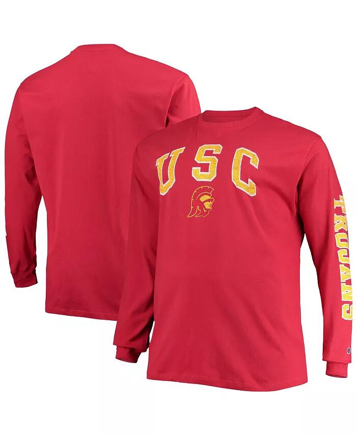 

Футболка мужская Cardinal Distressed USC Trojans Big and Tall 2-Hit с длинным рукавом Champion