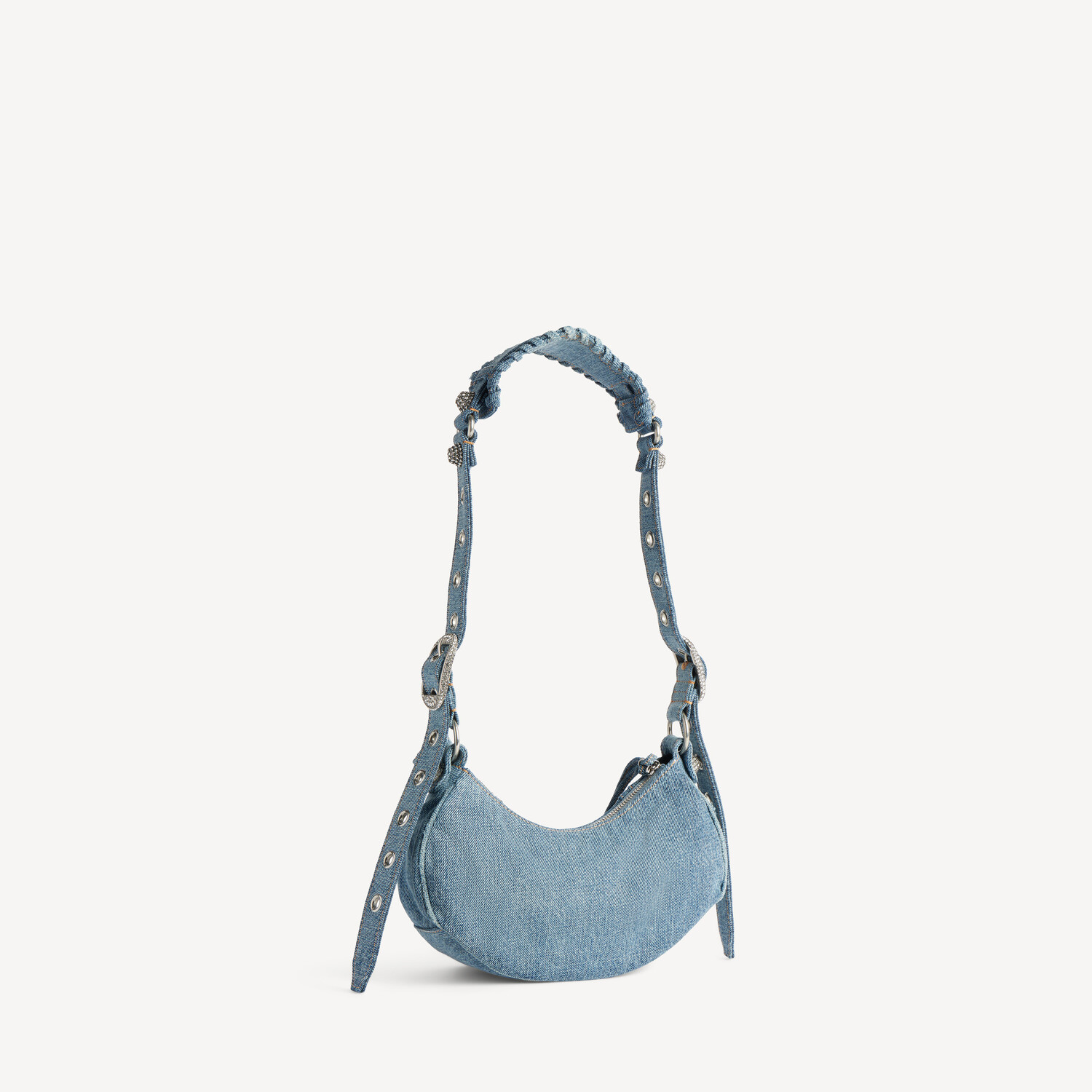 Женская мини-сумка на плечо Le Cagole синего цвета BALENCIAGA, голубой — фото 3