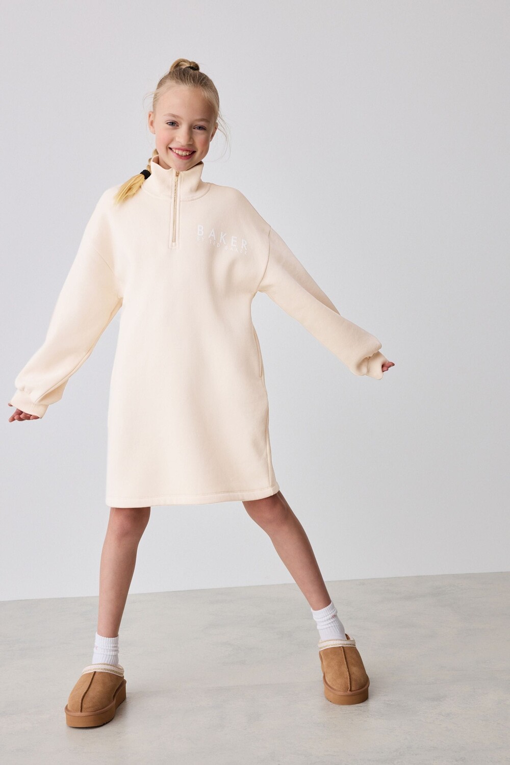 

Платье свитер с застежкой молнией на вороте Baker By Ted Baker, серый