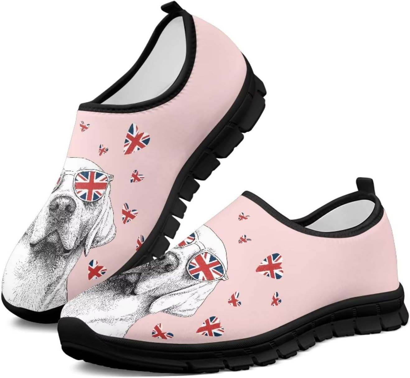 

Женские кроссовки для ходьбы с поддержкой свода стопы, слипоны, противоскользящие, удобные, дышащие, размер США 5.5-13.5 Chririnla, British Labrador