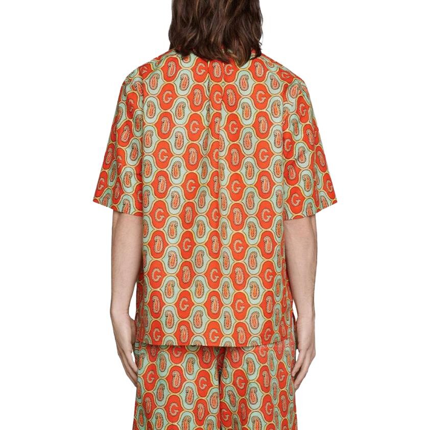 Рубашка мужская Gucci, ярко-оранжевая, оранжевый — фото 3