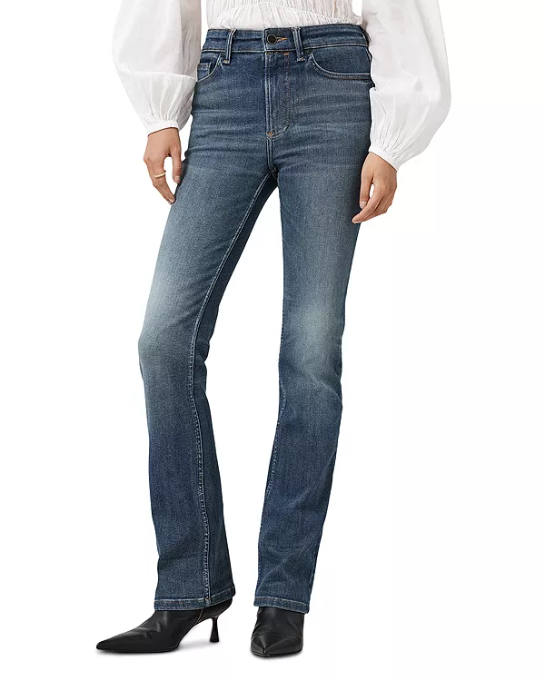 

Джинсы Haldan с высокой посадкой, зауженные, расклешенные, цвета выцветшего индиго. Allsaints, синий