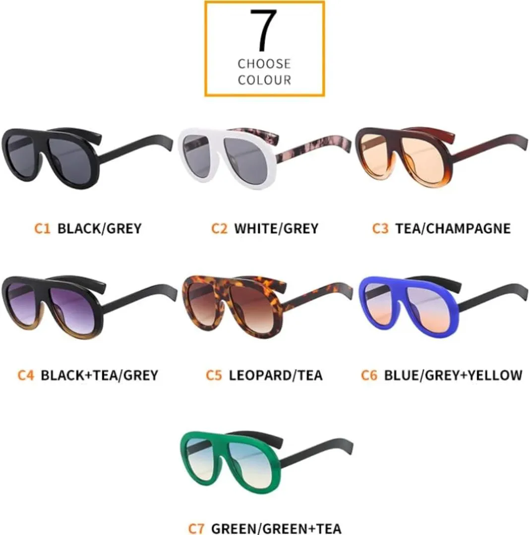 

Солнцезащитные очки с защитой UV400 | Большие круглые, градиентного цвета | для женщин и мужчин, для занятий спортом на открытом воздухе и вождения DSVIGF, Black