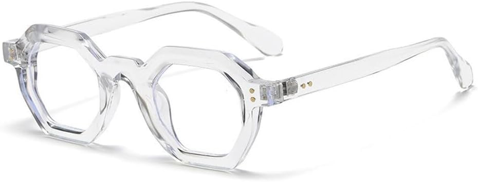 

Модные солнцезащитные очки Polygon Small Square для женщин, ретро с заклепками, мужские солнцезащитные очки UV400, трендовые солнцезащитные очки для активного отдыха и спорта LXLHWN, Transparent Clear