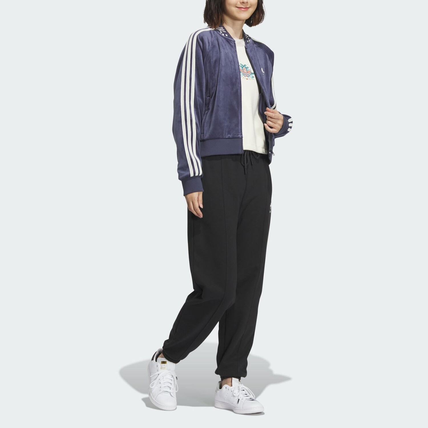 FEIFEI RUAN CO-BRANDED MODEL Куртка женская темно-синяя Adidas Originals — фото 4