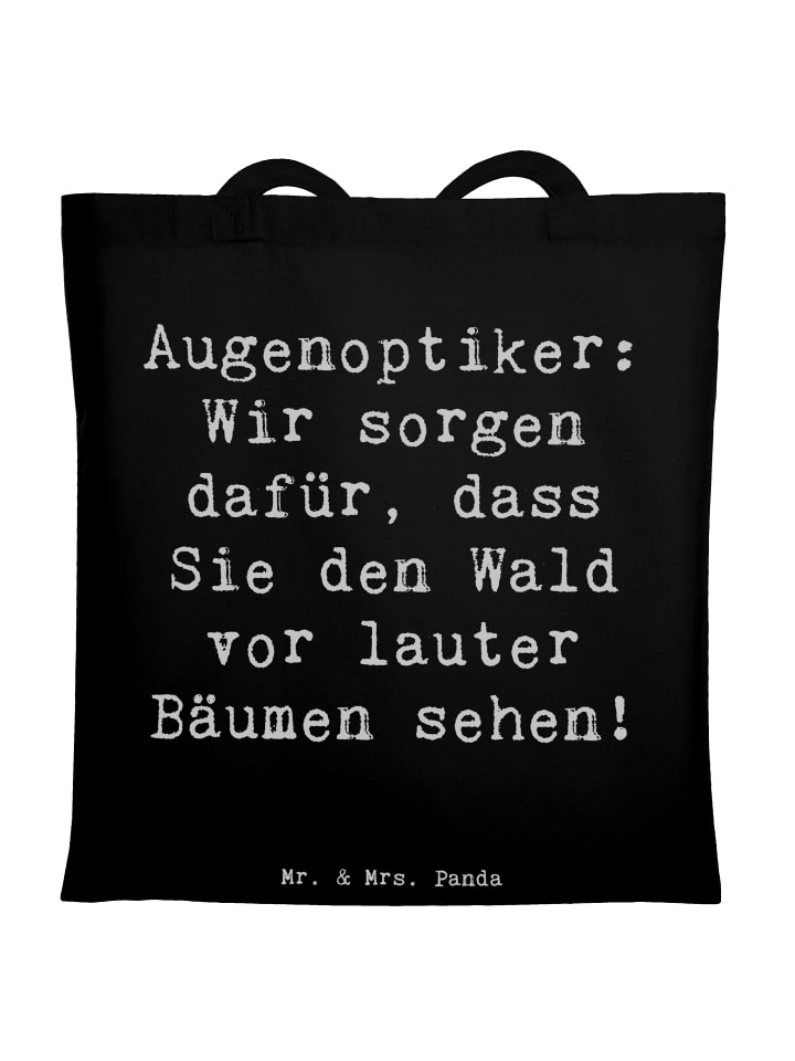 

Mr. & Mrs. Panda Сумка-шоппер с надписью "Optician Clear Vision" и буквой S... черного цвета