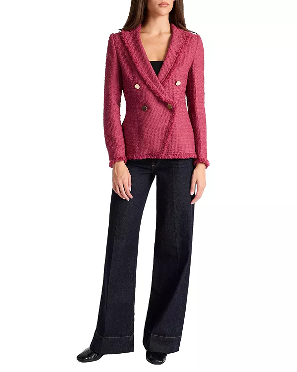 

Двубортный твидовый жакет Alaia Santorelli, красный