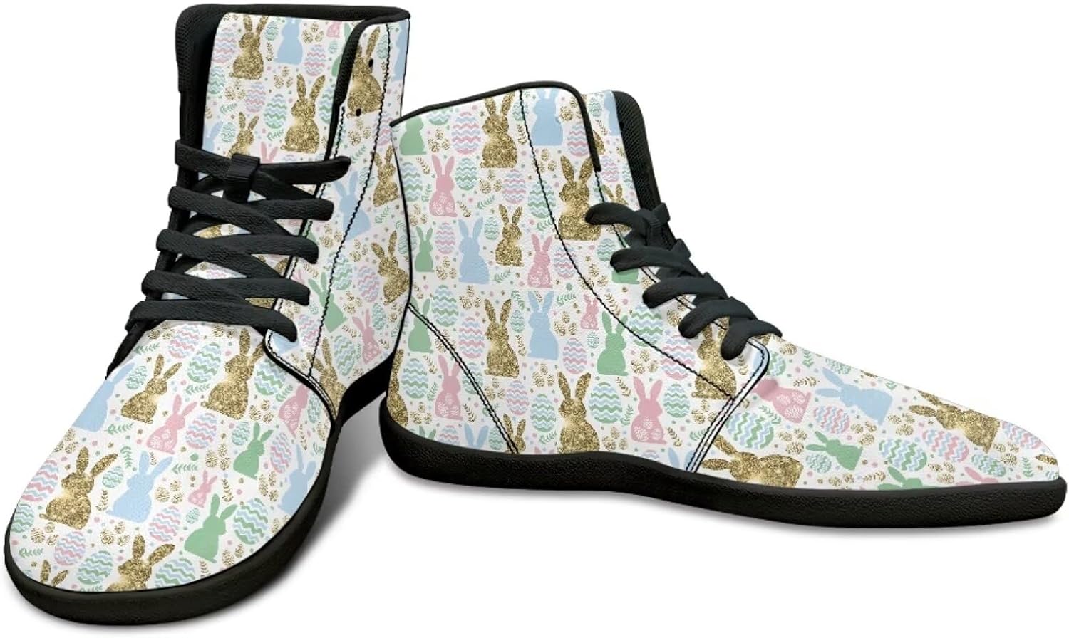 

Высокие кроссовки с пасхальным принтом для бега - нескользящие кроссовки для бега, мужская обувь для бега по земле, повседневная спортивная обувь Watdotory, Vintage Easter Bunnies Eggs