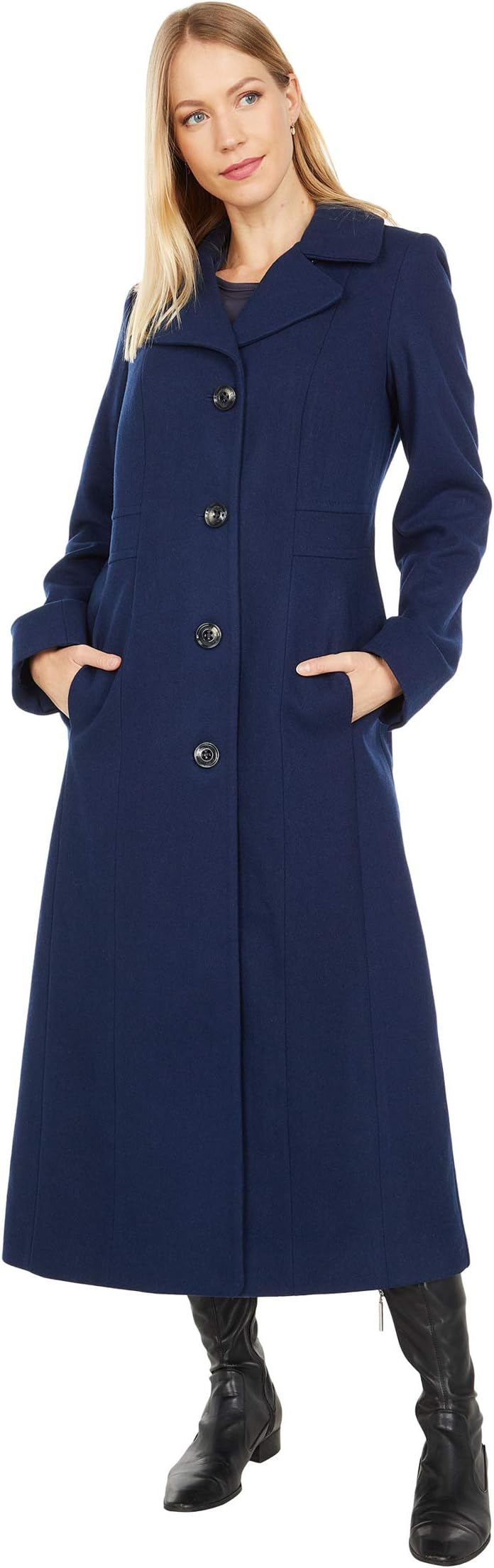 

Пальто London Fog Long Wool Button Front Coat, цвет Sapphire