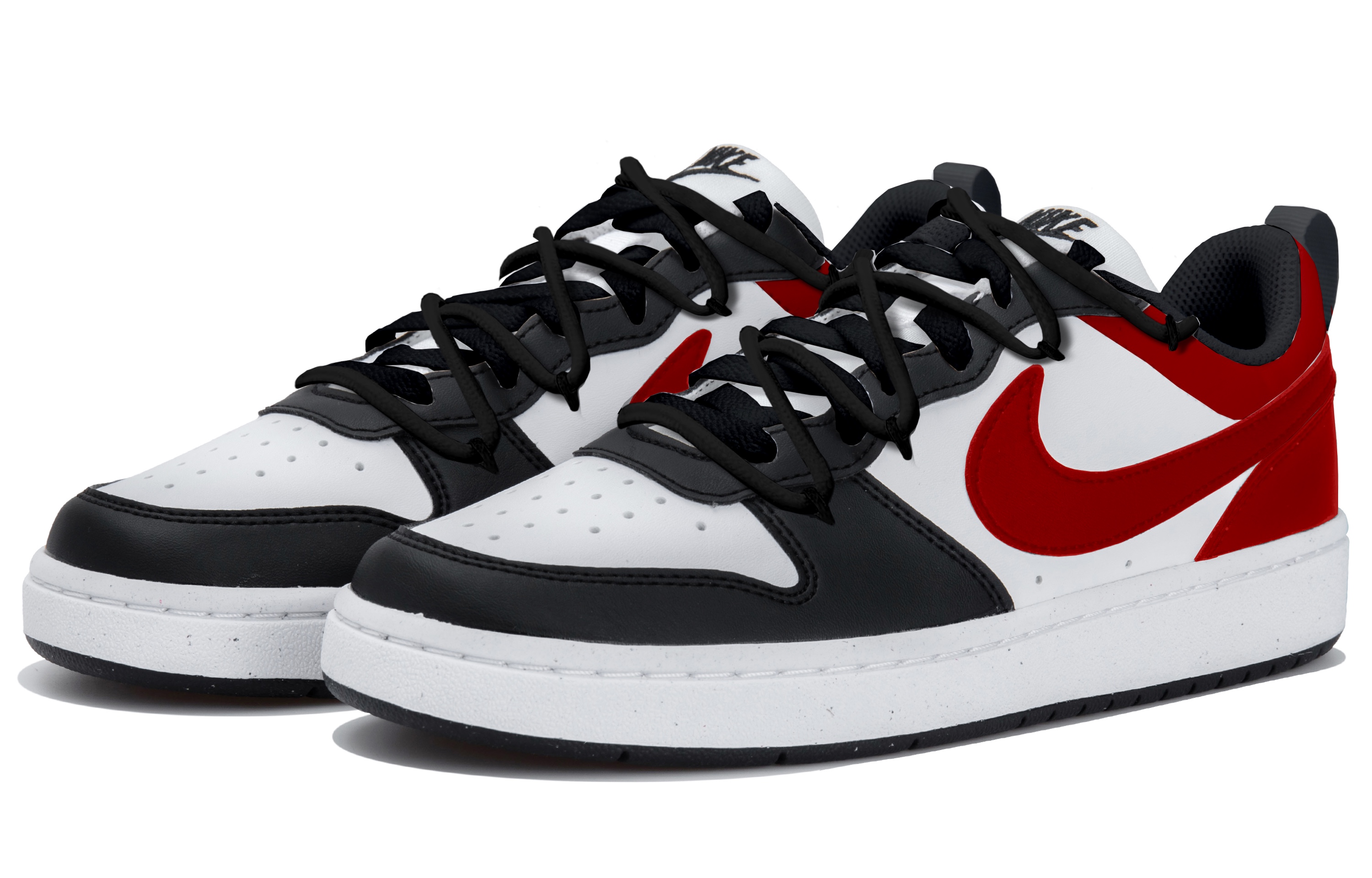 Кроссовки для скейтбординга Court Borough LOW RECRAFT для детей и подростков Nike, белый/красный/черный — фото 3