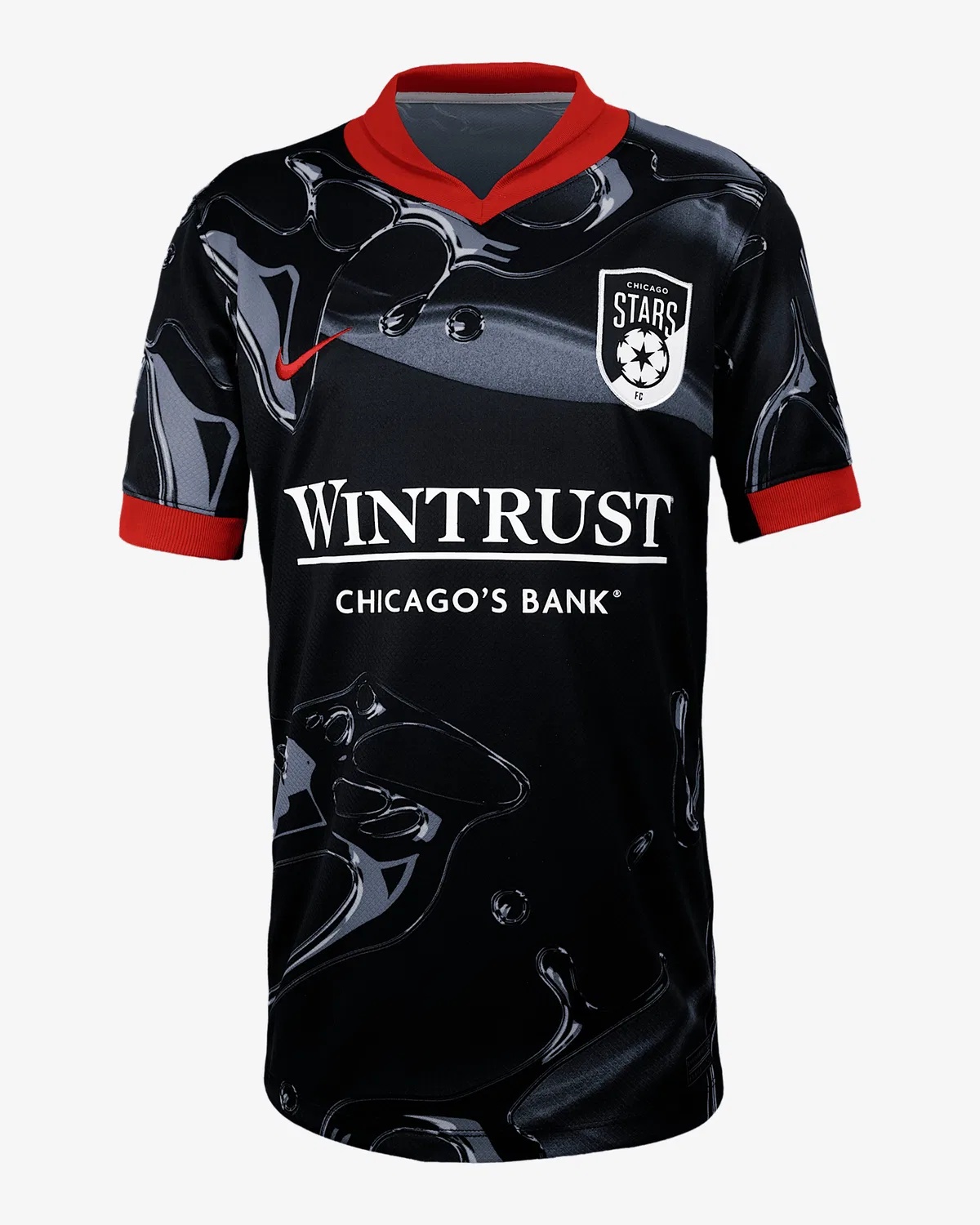 Большие детские Nike Dri-FIT NWSL Replica Jersey Chicago Stars FC 2025 Stadium Away, Black/Ashen Slate