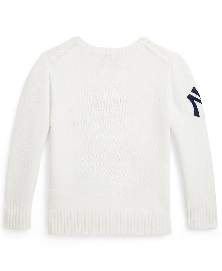 Свитер с круглым вырезом для мальчиков 2-7 лет Polo Ralph Lauren, deckwash белый combo — фото 3