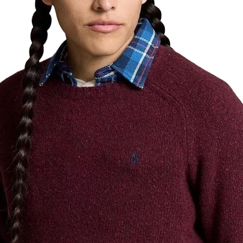 Детский ребристый свитер с круглым вырезом Polo Ralph Lauren, Wine — фото 4