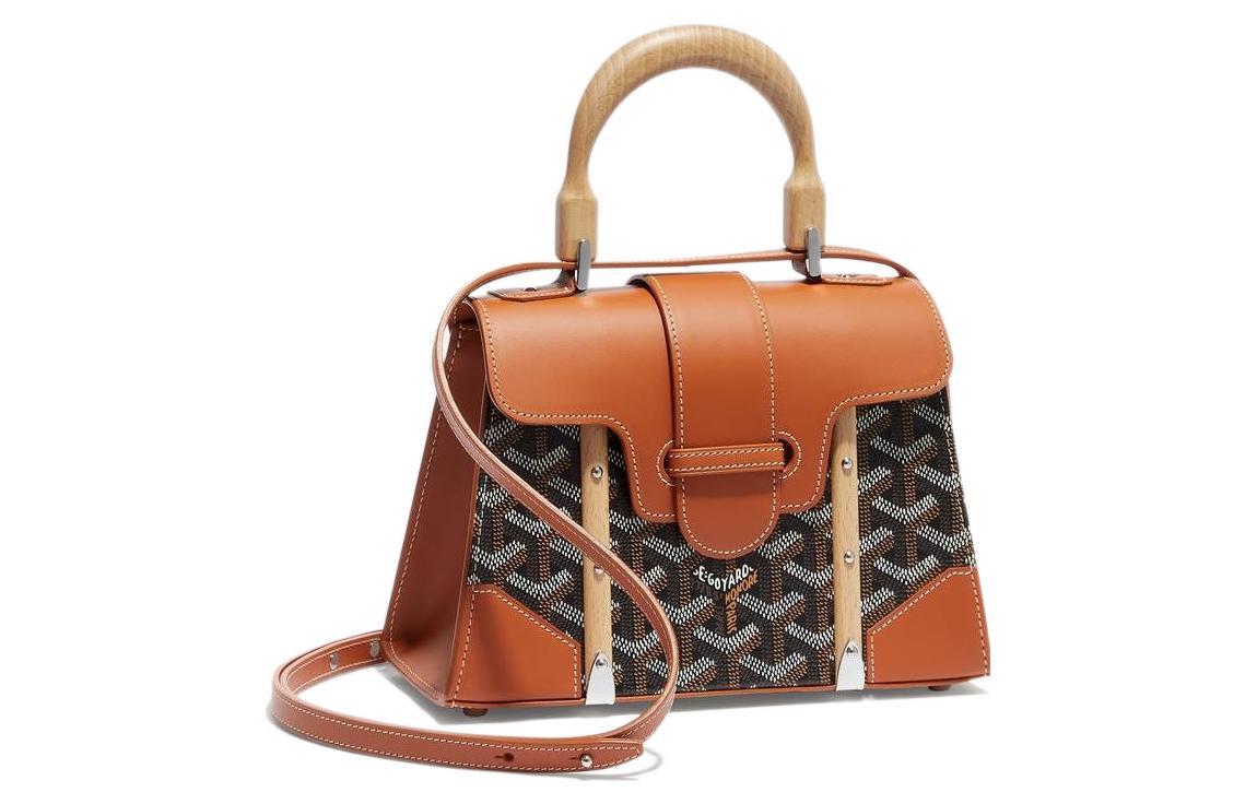 

GOYARD Сумка женская мини через плечо из брезента с кожей, Tan